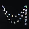 Laser Mirror Paper Star Dot Garland for Wedding Kids 1st Mermaid Birthday Party Decoration Baby Shower Christmas Hanging Banner