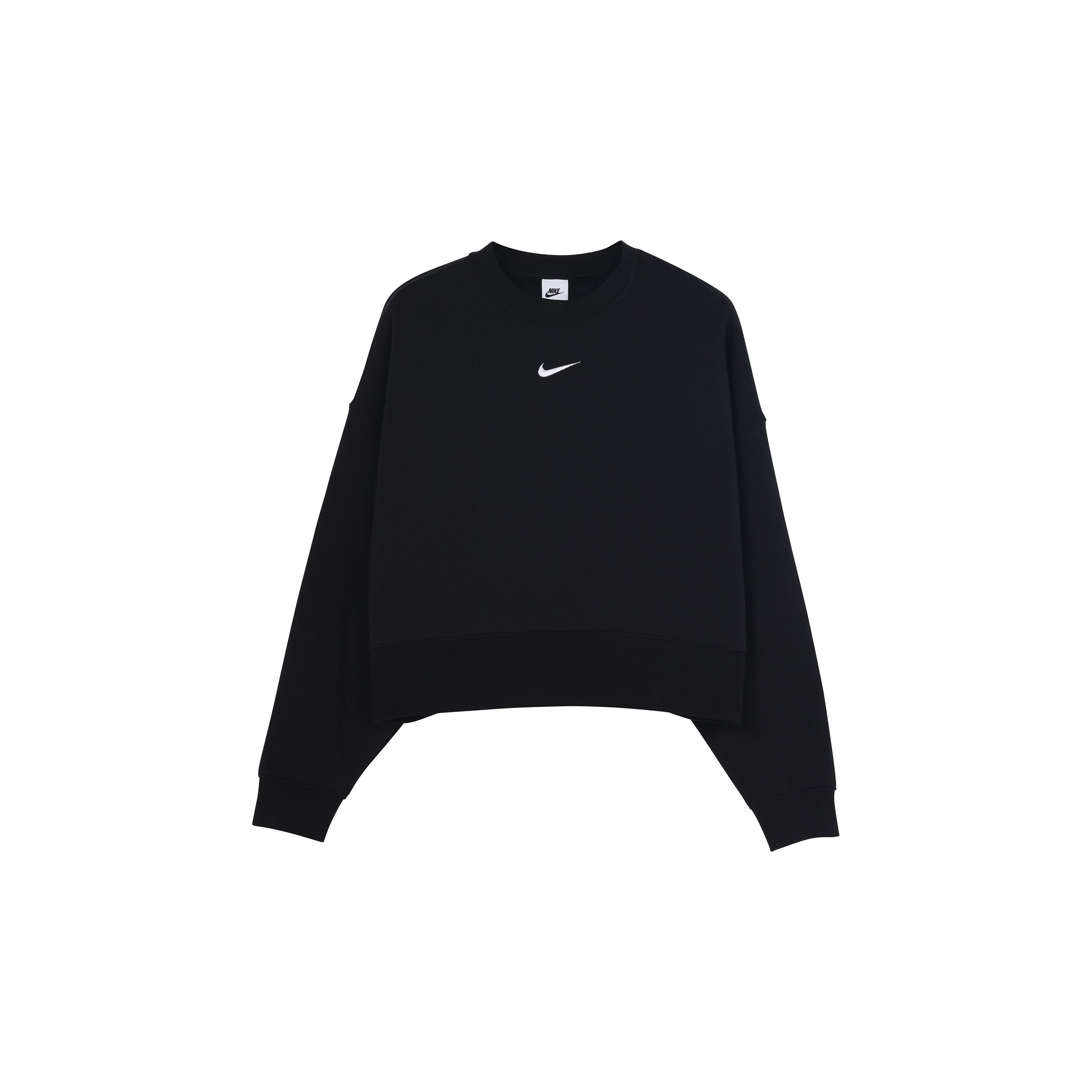 Nike Sportswear Black White Collection Essentials Women s Oversized Fleece Crew Sweatshirt DJ7666-010 XL