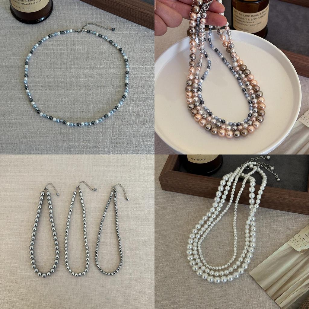 Natural Beibei Pearl Necklace Handmade Geometric Design For Women Gift