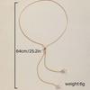 Elegant Pearls Tassel Choker Necklace Alluring Pearls Lariat Necklace Unique Neck Jewelry for a Chic and Modern Appeal