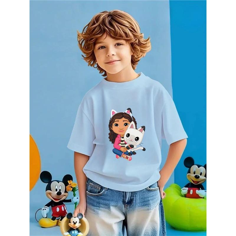 Y2k Giraffe with Gum Printed Short Sleeve T Shirts Animal Kids Children's T-shirt Boys Girls Summer Spring Casual Top Tee Shirt