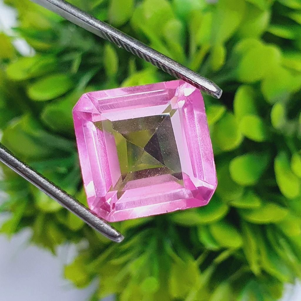 Beautiful Pink Sapphire Natural Square Cut 10+ Ct Certified Loose Gemstone