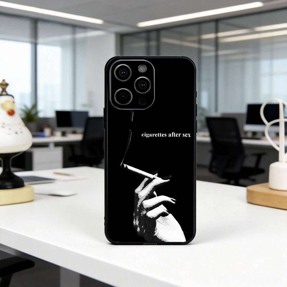 C-Cigarettes A-After Sex Abstract Band  Phone Case For iPhone 17,16,15,14,13,12,11 Plus,Pro Max,XS,Soft Silicone Black Cover