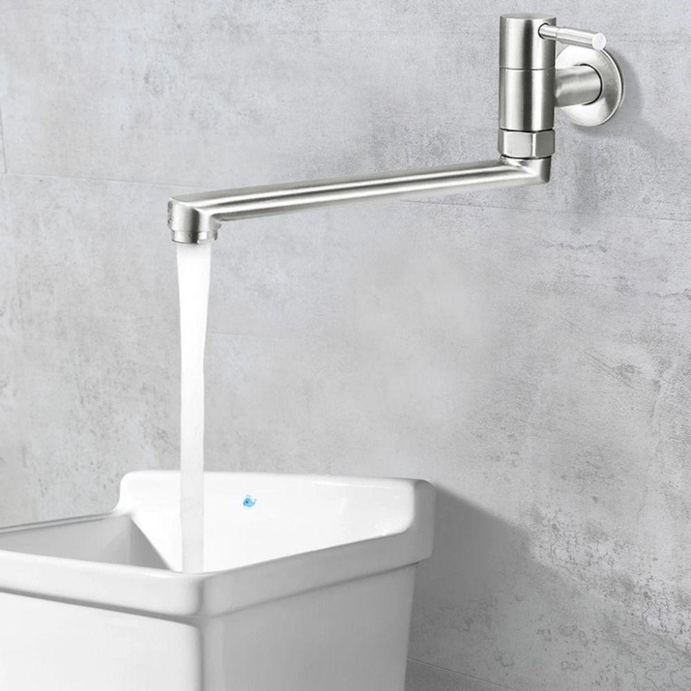 180° Rotation Kitchen Faucet Lengthened Outlet Stainless Steel Sink Tap  Bathroom Use