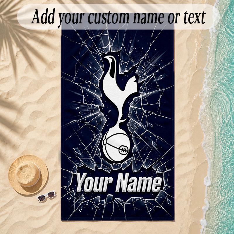 Beach TowelTottenham Hotspur FC Custom Name Text Personalized Soft Towel for Beach Pool Indoor Home Decor Gift