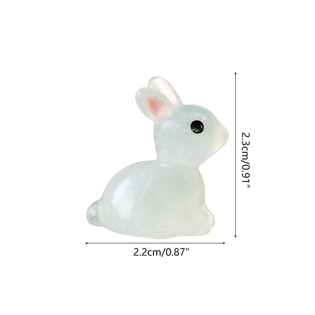 10pcs Cute Animal Miniature Bunny Figurines Garden Miniature Landscape Ornament Accessories for Easter Party Home Decor