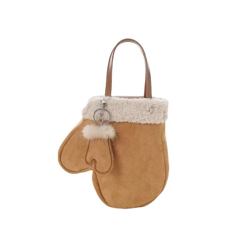New fashion lamb wool plush gloves bag retro matte suede handbag crossbody