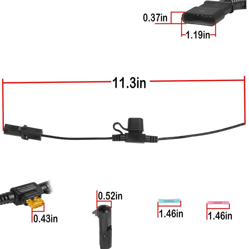 97109-0925 Daytime Running Light DRL Adapter Wiring Harness for 2018-2023 Jeep Wrangler JL & Gladiator JT