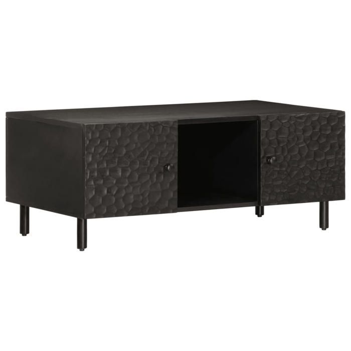 VidaXL Table Basse, Table d'Appoint avec Pieds et Porte, Bout de Canapé avec Rangement, Meuble de Salon, Moderne, Noir Bois 356831