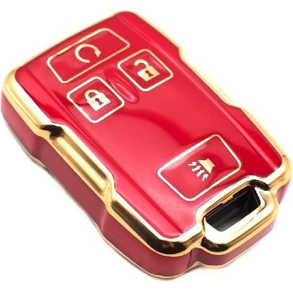 FEYOUN Key Fob Cover Compatible with Chevy Chevrolet Colorado Silverado Suburban Tahoe GMC Canyon Sierra 1500 2500 3500 HD TPU Remote Keyless Key Fob