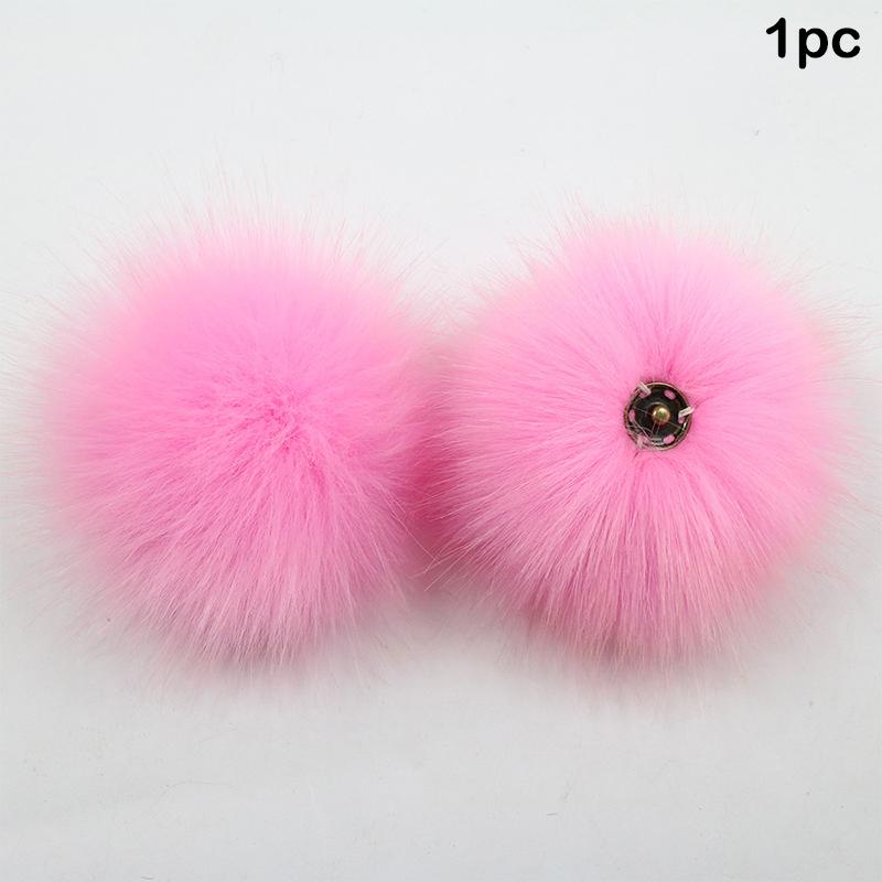 12 cm Plüsch-Haarball mit Druckknopf Weiche Kunstfuchs-Pompons DIY Baby-Beanie-Mützen Schuhe Handwerk Dekorative Accessoires