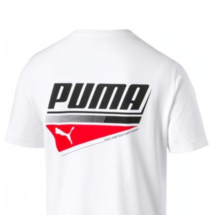Puma Alphabet Logo Print Pocket Casual Round Neck Short Sleeve T-Shirt Men Tops White 844617-02