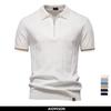 Herren Unifarbenes Sport-Reißverschluss-Poloshirt Athletische Soziale Poloshirts für Herren Büro Slim Fit Polo