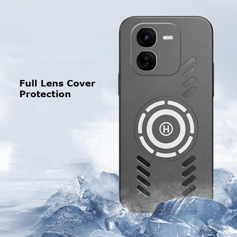 For Vivo iQOO Z9 Z9X Turbo Rock Sand Ice Magnetic Heat Dissipation Matte Anti-fingerprint PC Case Breathable Cooling Cover Shell