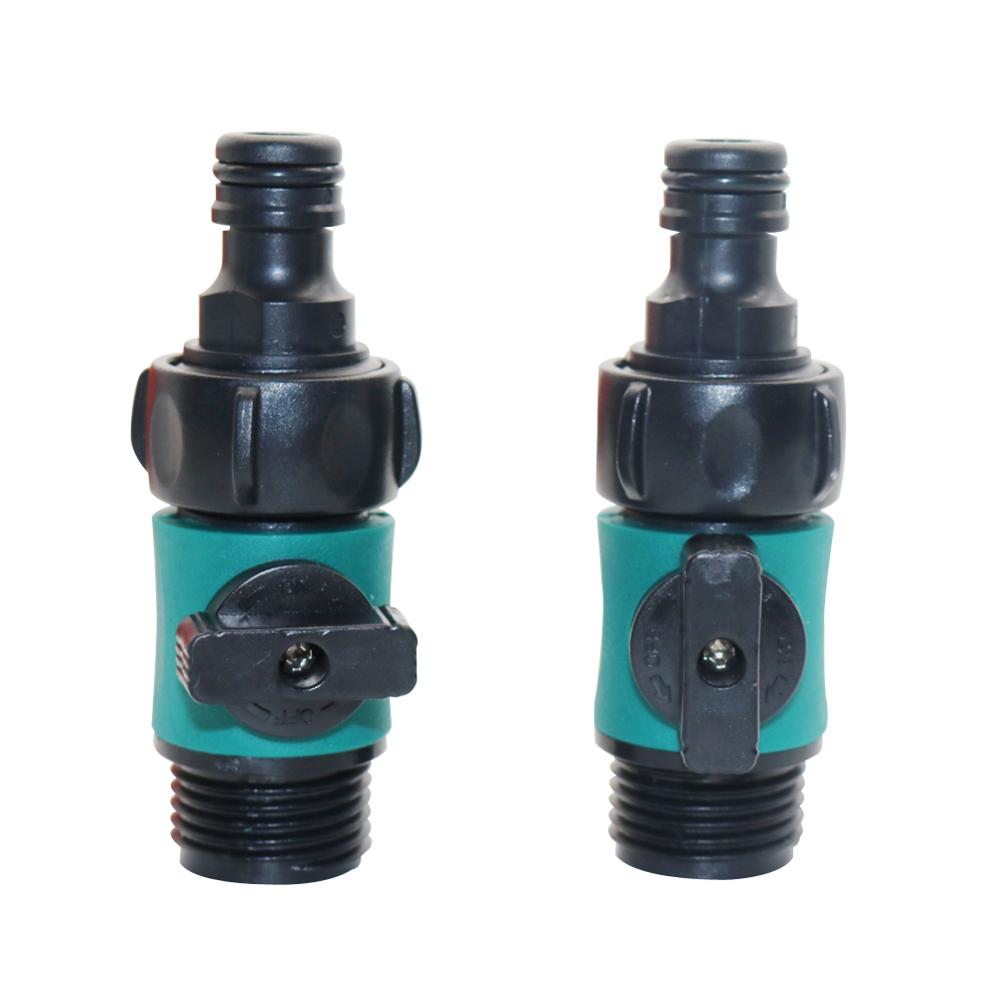 Plastic Valve With 3/4" Male Thread Quick Connector Car Wash Garden Irrigation Pipe Fittings Fast Couplings Safety Valve 1 Pc
