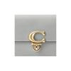 Coach Studio 19 Solid Color Gold Buckle Logo Flap Adjustable Shoulder Strap Leather Crossbody Bag Small Women Crossbody Bag Gray C7936-B4DOY