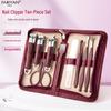 10-Piece Manicure Set: Nail Clippers, File, Ear Pick, Scissors, Grooming Tools