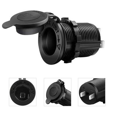 12V/24V Waterproof Cigarette Lighter Socket – Power Outlet Adapter for Marine Boats, Motorcycles, Trucks, RVs & ATVs