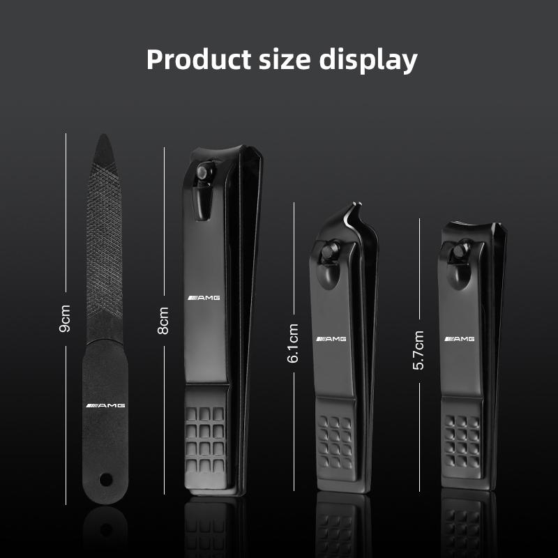 AAVO1 Car Nail Clipper Set High Grade Stainless Steel Nail Clipper Manicure Tools Accessories Car Decal For Mercedes Benz AMG W214 W20