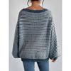 Autumn and Winter Striped Sweater Pullovers Women New Arrivals Off The Shoulder Oversized Sweater Knit Jumper