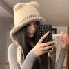 Korean Style Winter Pullover Hats Soft Thicken Beanie Cap Fashion Ear Protection Hat  Girls