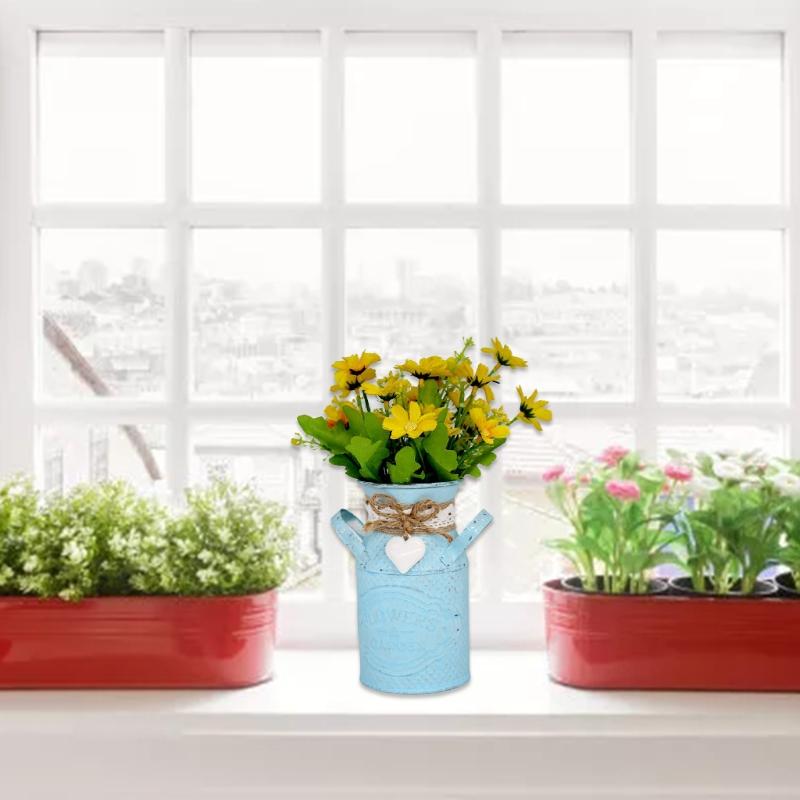 Kaffeekannenförmiger Blumentopf Milchkännchen Vase Vintage Ursprünglich Landhaus Bauernhaus Heimdekoration Blumen Gartenbedarf