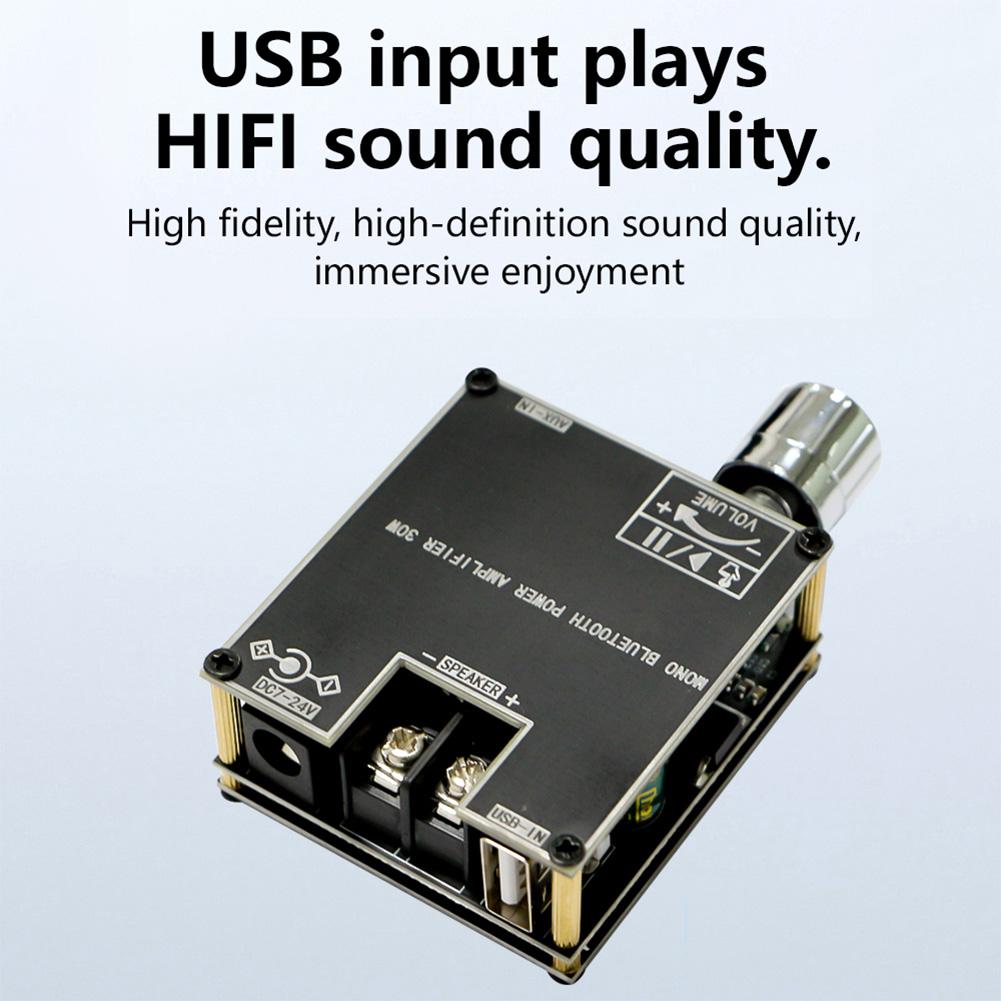 ZK-301B Mono 30W Mono Audio Power Amplifier Module Support Wireless TWS Bluetooth-Compatible 5.1 DC9-24V for DIY BT Speaker Kit