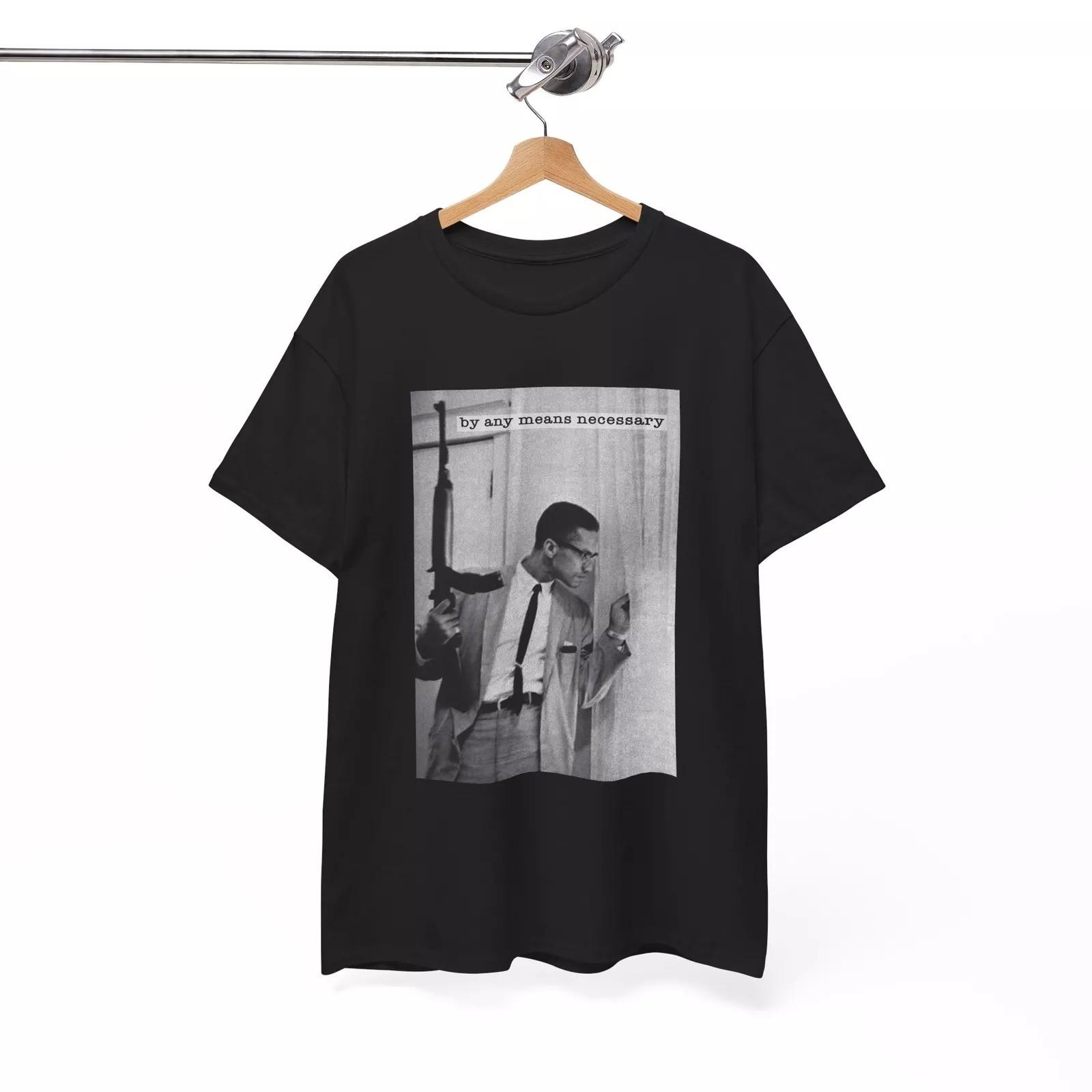 Malcom X Poster Shirt Vintage Graphic Unisex Heavy Cotton Tee S разноцветный