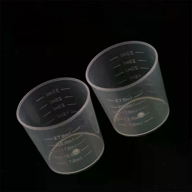 20pcs 30ml Plastic Graduated Measuring Cup Liquid Container Epoxy Resin Silicone Making Tool Transparent Mixing Cup DIY Tool