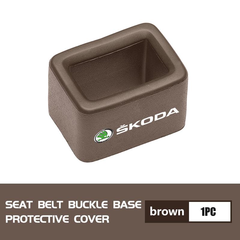 VIJT4 For Skoda Car Seat Belt Protective Buckle Anti-scratch Cover S Kodiaq Octavia 2 3 Yeti Karoq Rapid Fabia VII VRS