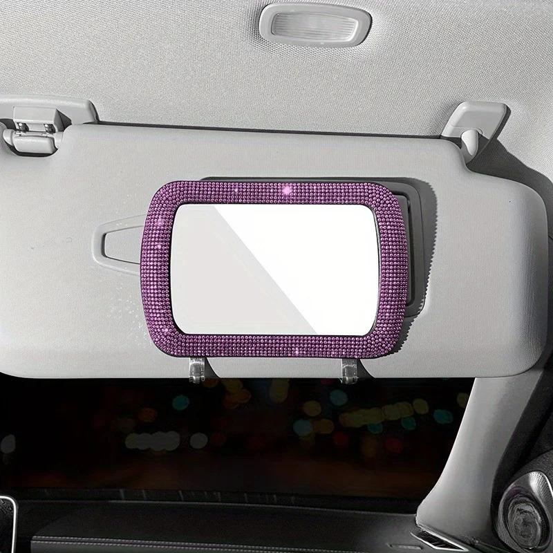 

Sun Visor Car Co-pilot Make-up Mirror Cosmetic Mirror Car Hot Drill Sun Visor Make-up Mirror Lady Decorative Mirror in Car розовый