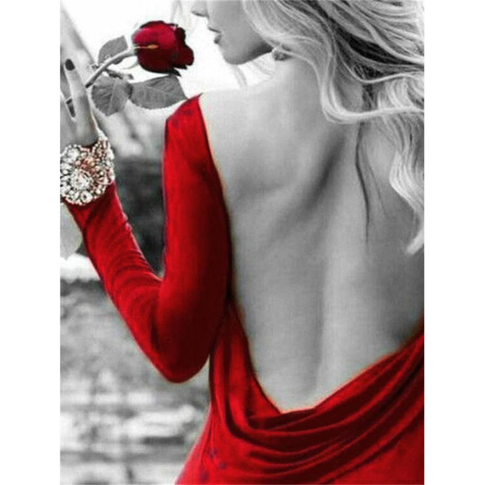 5D Diamond Painting Flower Rose Skull Art Diamond Embroidery Black and White Picture DIY Cross Stitch Set Home Decoration