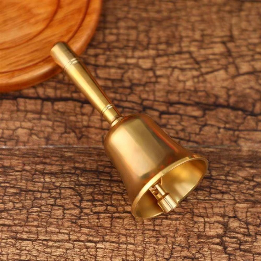 Vintage Solid Brass Call Bell Manual Operation Hand Cranked Bell  Early Learning
