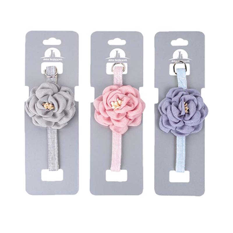 Pet Collars New Pet Camellia Flower Cat Collars Cute Princess's Birthday Adjustable Pet Dressing Tool Pet Accessories Supplies
