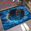 3d Visual Door Mat With Crystal Velvet Fabric For Home Entrance Decor