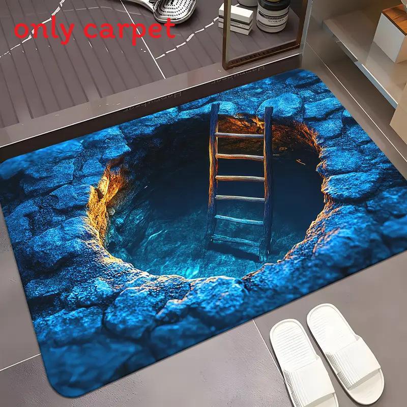 3d Visual Door Mat With Crystal Velvet Fabric For Home Entrance Decor