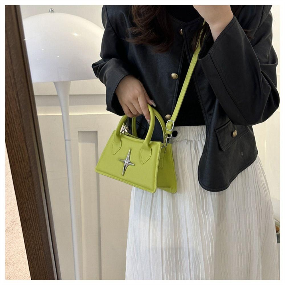Quadrangular Star Design Shoulder Bag Pu Leather Crossbody Bag Compact Sling Bag Women Girls Fashion Handbags Messenger Bag