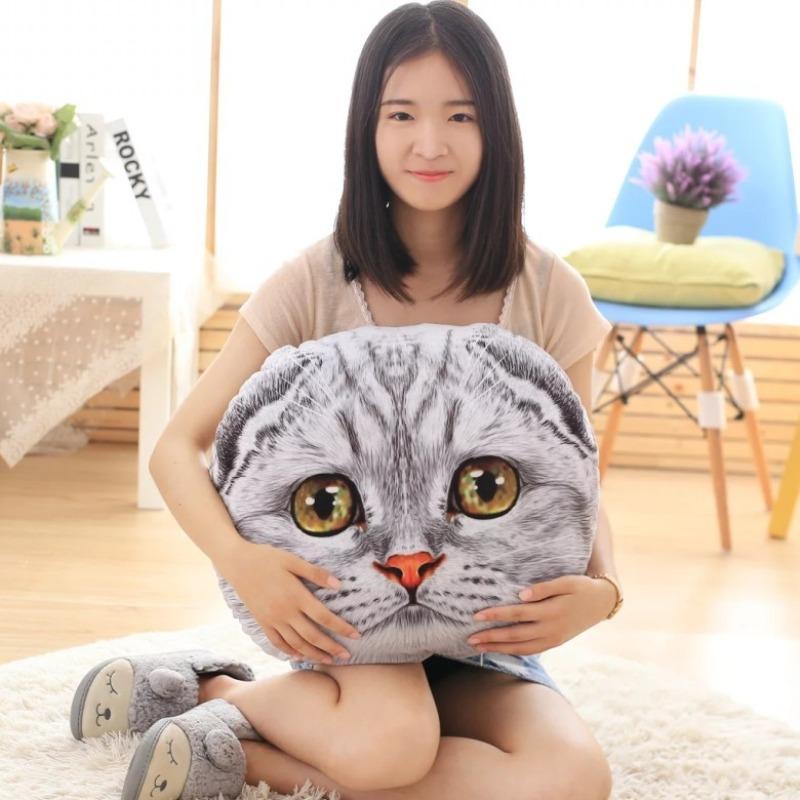 40cm Cat Pillow Car Cushion Cute Cat Shape Nap Pillow Cute Seat Cushion Plush Toys Animal Pillow
