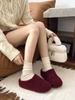 2025 autumn and winter outer wear ugly cute big head female retro bag head cotton fluffy half slippers velvet warm one pedal lazy