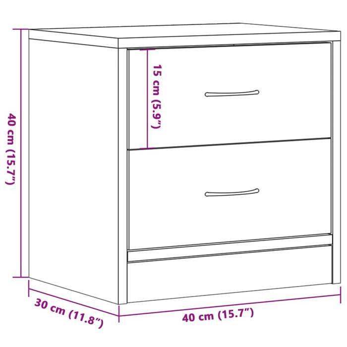 VidaXL Tables de chevet 2 pcs chêne artisanal bois d'ingénierie, armoire, meubles de chambre à coucher, support de 855927