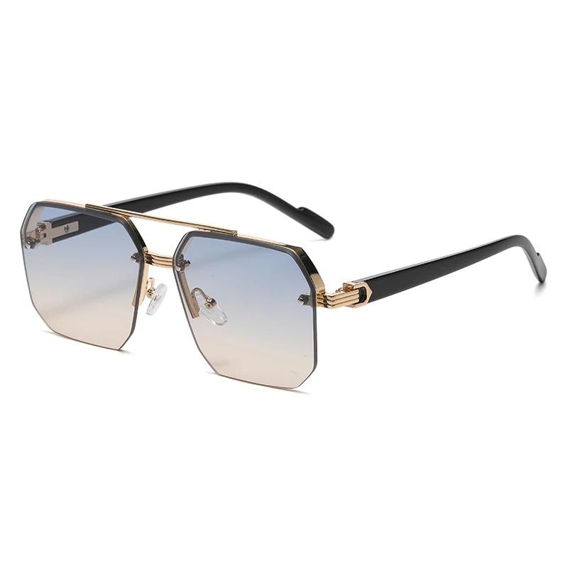 Neue Herren Metall Sonnenbrille Quadratisch Halbrahmen Reisnägel Lässig Trend Persönlichkeit Retro Mode Outdoor Sport Brille