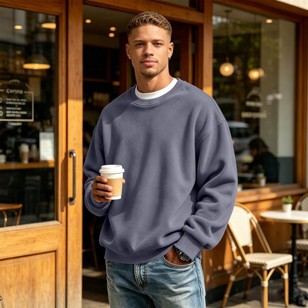 Heren Sweatshirt met Ronde Hals en Lange Mouwen voor Casual Dagelijks Gebruik
