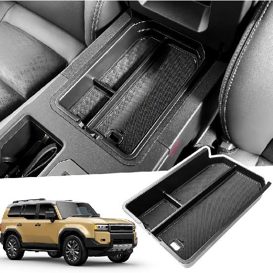 Black Center Console Cover Compatible With 2024 2025 Toyota Land Cruiser First Edition 250/Prado/LC250 Seat Gap Storage Box Center Console Organizer