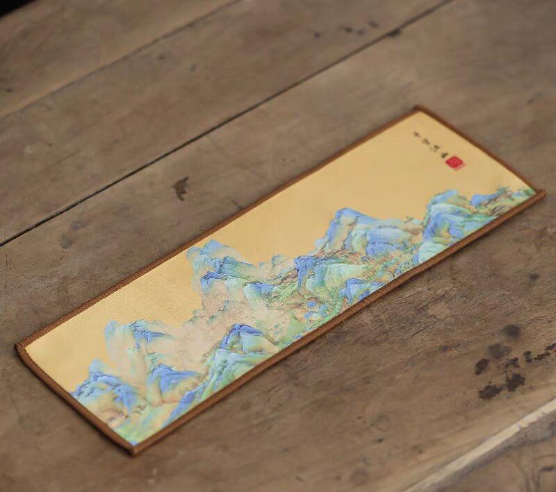 Double-sided tea towel, thickened tea cloth, absorbent towel, tea set, coffee table, tea tray, tea tablecloth, matcha table tea