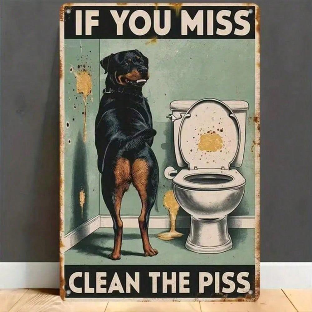 Vintage Metal Poster Wall Art Funny Cleaning Sign Bathroom Decor