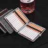 20 Sticks Cigarette Holder Fashion Double Layer Pipe Creative Personality Cigaret Case Metal Cigarette Box Gifts Black Color