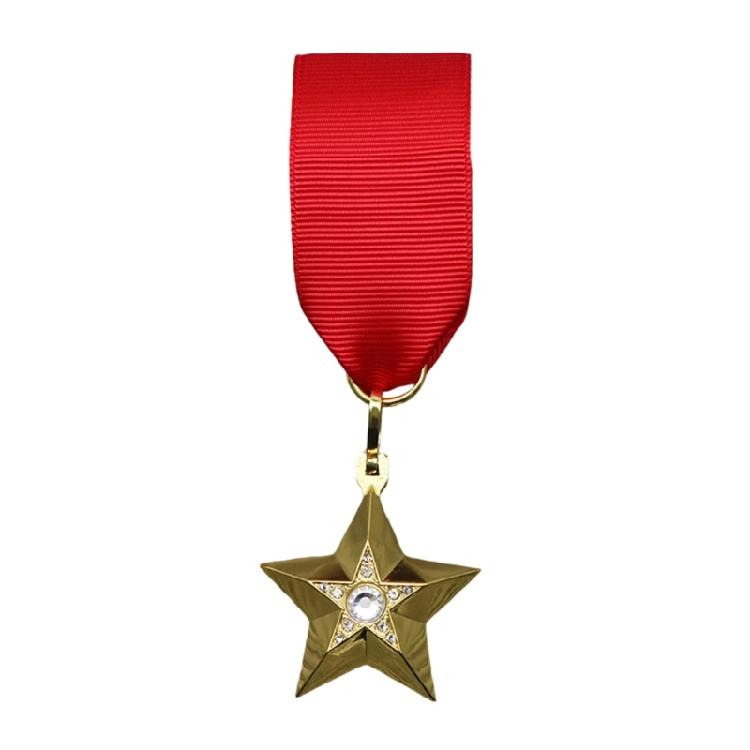 Retro Look High Rank Glowing Star Brooch Alloy Badge Pin Excellent For Armed Forces Theme Gatherings Present