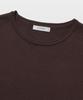 MANNERGRAM 100% Soft Cotton Rolling Edge Round Short Sleeve Knit Brown