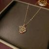 Women's Cross-Border Fashion Necklace with Colorful Zirconia Heart and Titanium Steel Clavicle Chain