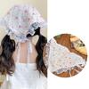 Sweet Floral Lace Hair Scarf Wraps Women Triangle Headscarf Thin Breathable Ribbon Retro Hair Accessories Headwear Turban Scarf